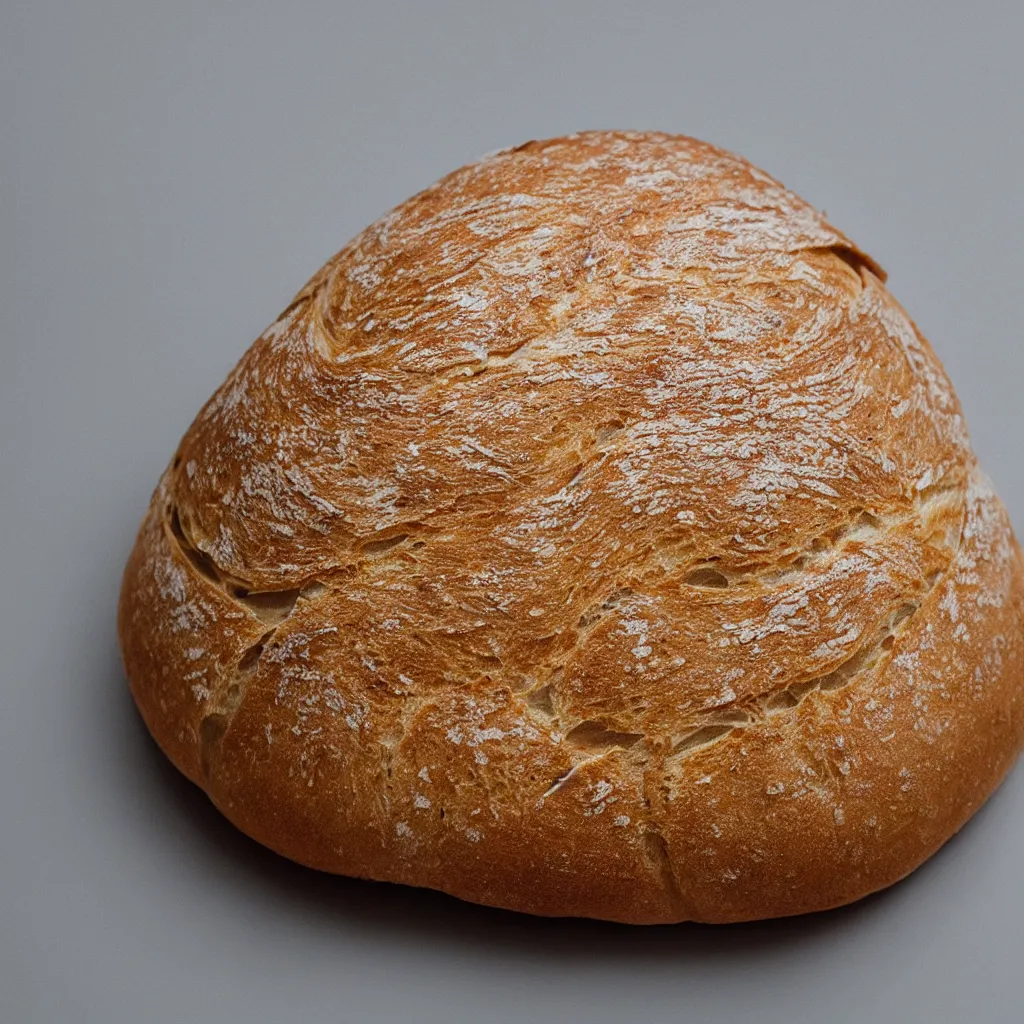 Prompt: a sourdough bread shaped like a tortoise, on a white background, photorealistic