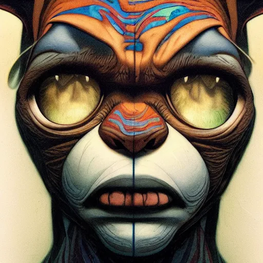 Image similar to citizen portrait soft light painted by james jean and katsuhiro otomo and erik jones, inspired by tribal blacksad, smooth face feature, intricate oil painting, high detail illustration, sharp high detail, manga and anime 1 9 9 9