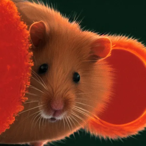 Prompt: a microscopy image of a hamster as a blood cell