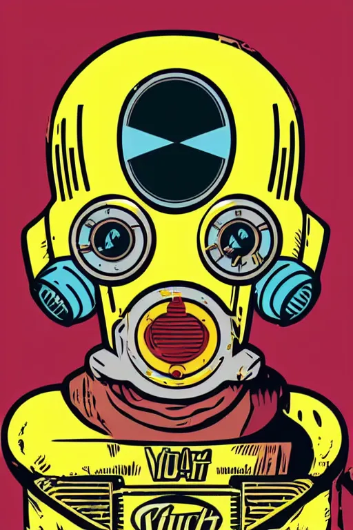 Image similar to fallout 7 6 retro futurist illustration art by butcher billy, sticker, colorful, illustration, highly detailed, simple, smooth and clean vector curves, no jagged lines, vector art, smooth andy warhol style