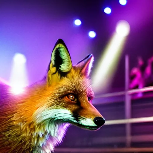 Image similar to fox at a rave