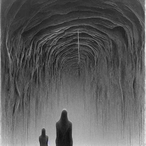 Image similar to Cavern. Tumorous. Eerie. Unsettling. Zdzisaw Beksinski