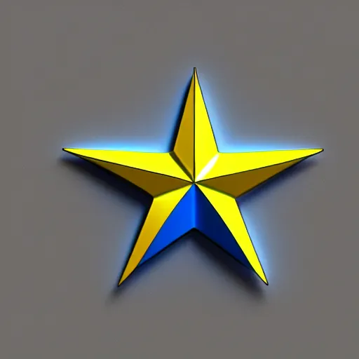 Prompt: custom logo in the shape of a tri-star, highly detailed, 4k, sharp focus, gradient, depth of field, blue, yellow, red, artstation, cgsociety, octane render,