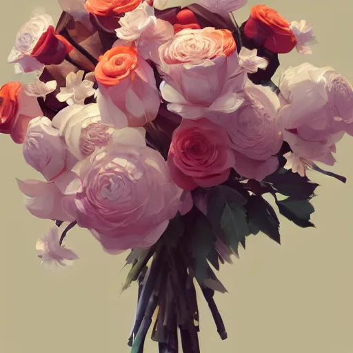 Image similar to bouquet of flowers, minimalist, behance hd by jesper ejsing, by rhads, makoto shinkai and lois van baarle, ilya kuvshinov, rossdraws global illumination