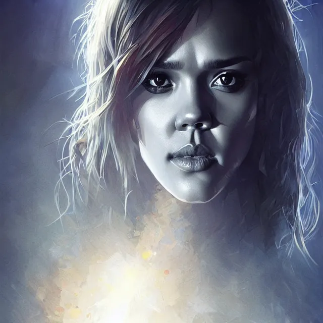 Image similar to the thing jessica alba john carpenter by stanley artgerm lau, wlop, rossdraws, frank frazetta, andrei riabovitchev, marc simonetti