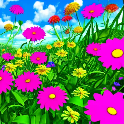 Prompt: a windows 98 desktop with a background wallpaper of flowers