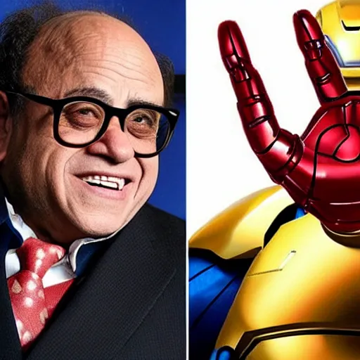 Image similar to danny devito as iron man