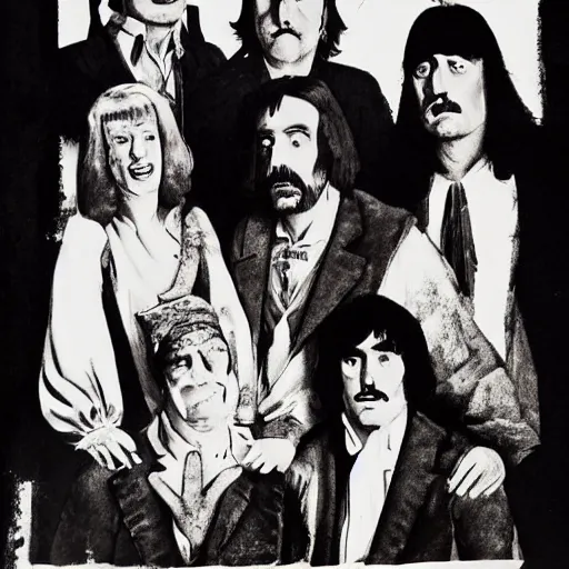 Prompt: a portrait of monty python