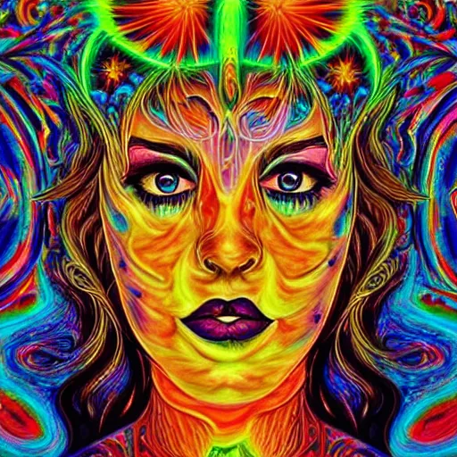 Prompt: Alex-Grey painting, psychedelic-art