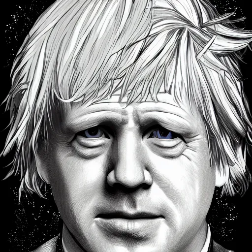 Image similar to portrait of boris johnson the arsonist, anime fantasy illustration by tomoyuki yamasaki, kyoto studio, madhouse, ufotable, comixwave films, trending on artstation