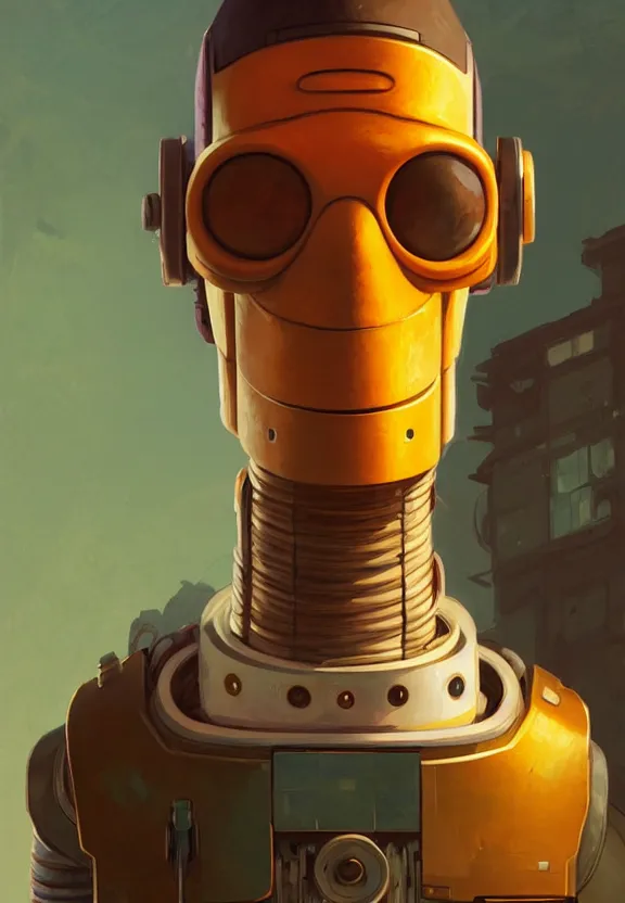 Prompt: portrait of bender from futurama, looking at camera, extremely detailed, digital painting, artstation, concept art, smooth, sharp focus, illustration, ambient lighting, art by greg rutkowski and alphonse mucha and simon stalenhag