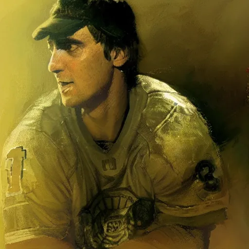 Image similar to portrait of ken dryden, 1 9 7 7 playoffs, by craig mullins, jeremy mann, jeremy mann.