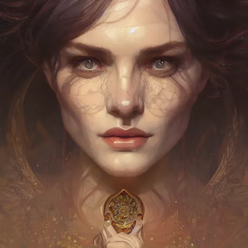 Image similar to portrait of circe, intricate, headshot, highly detailed, digital painting, artstation, concept art, sharp focus, cinematic lighting, illustration, art by artgerm and greg rutkowski, alphonse mucha, cgsociety