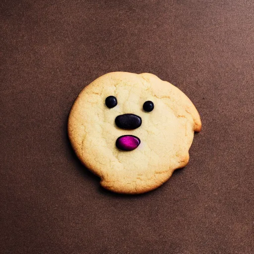Prompt: Dog-style cookie, a cookie in the shape of a dog, 8k, Trending on artstation, professional photography