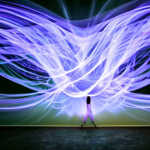 Image similar to painting with light, magnificent lights show