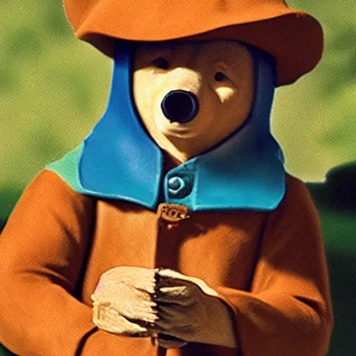 Image similar to paddington bear smoking a doobie