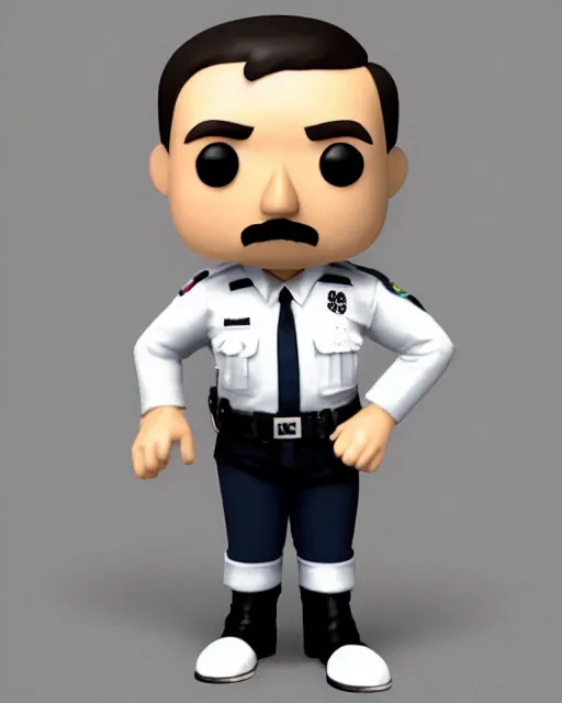 Image similar to full body 3d render of adolf hitler as a funko pop, officer, studio lighting, white background, blender, trending on artstation, 8k, highly detailed