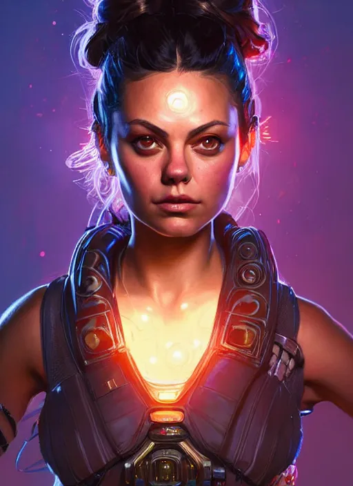 Prompt: portrait of apex legends mila kunis, intricate, elegant, glowing lights, highly detailed, digital painting, artstation, glamor pose, concept art, smooth, sharp focus, illustration, art by artgerm and greg rutkowski, artey freytag