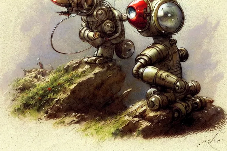 Image similar to adventurer ( ( ( ( ( 1 9 5 0 s retro future robot mouse tunneling boring machine. muted colors. ) ) ) ) ) by jean baptiste monge!!!!!!!!!!!!!!!!!!!!!!!!! chrome red