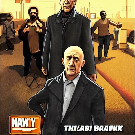 Prompt: Jonathan banks gta cover art