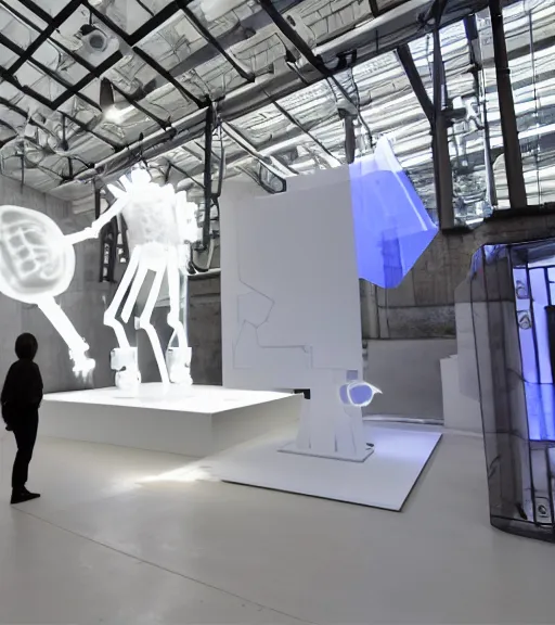 Image similar to x - ray mecha architecture installation, art exhibition, biennale, museum, vr, virtual