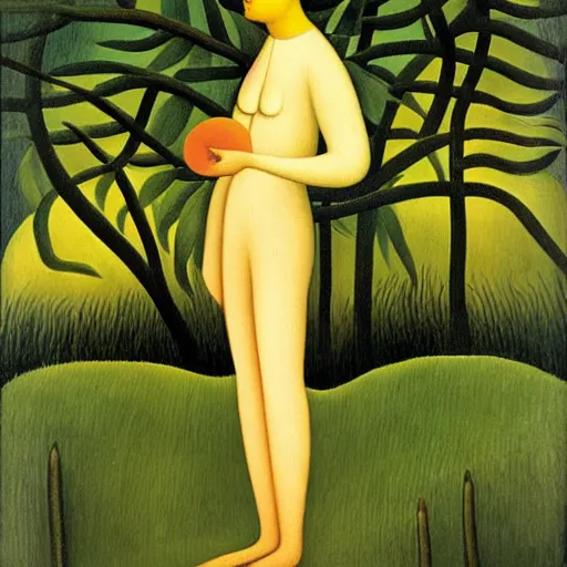 Image similar to a woman by henri rousseau