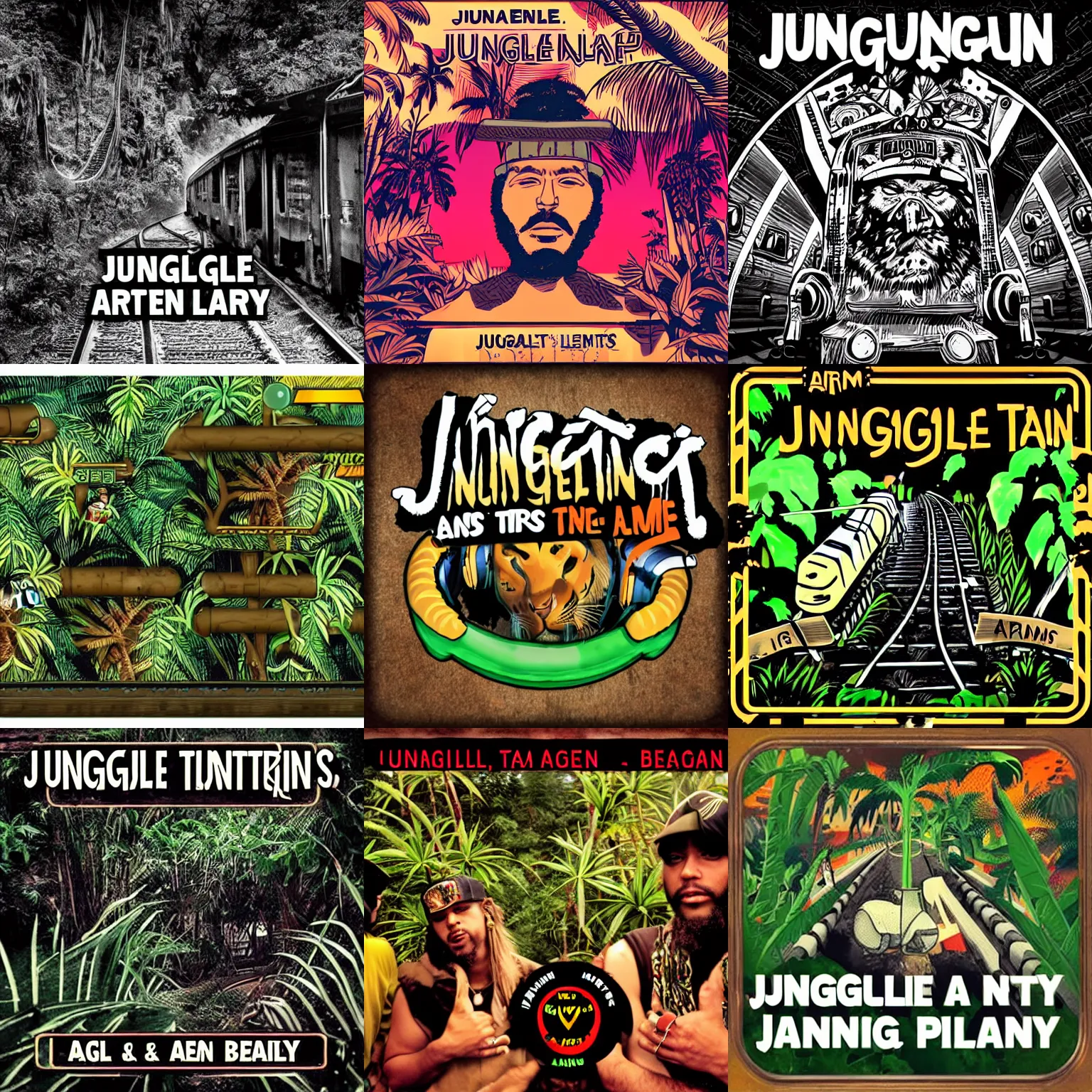 Prompt: jungletrain. net, amen beats jungle party, drugs, beats, flow, the chronic