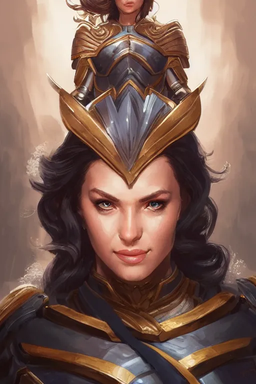 Image similar to amazon valkyrie athena, d & d, fantasy, portrait, highly detailed, headshot, digital painting, trending on artstation, concept art, sharp focus, illustration, art by artgerm and greg rutkowski and magali villeneuve