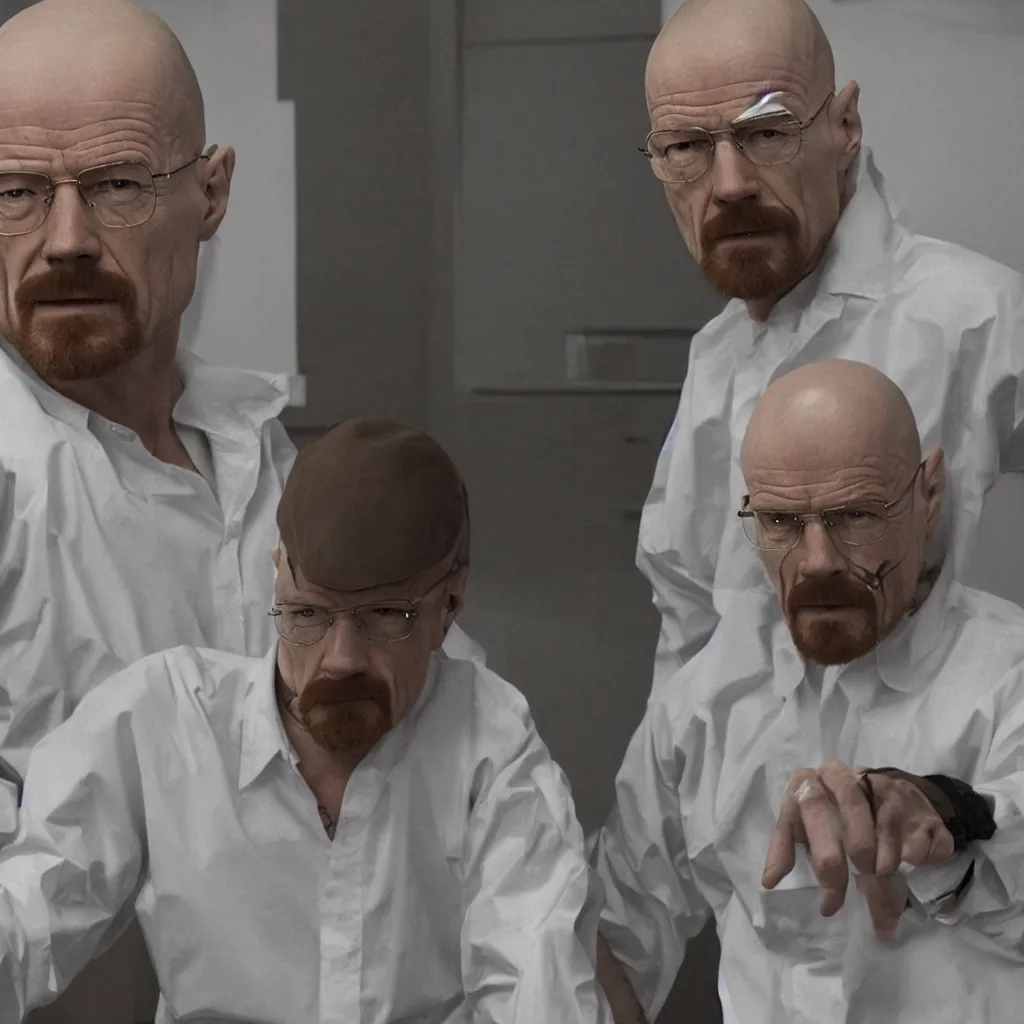 Image similar to walter white as chamber from valorant