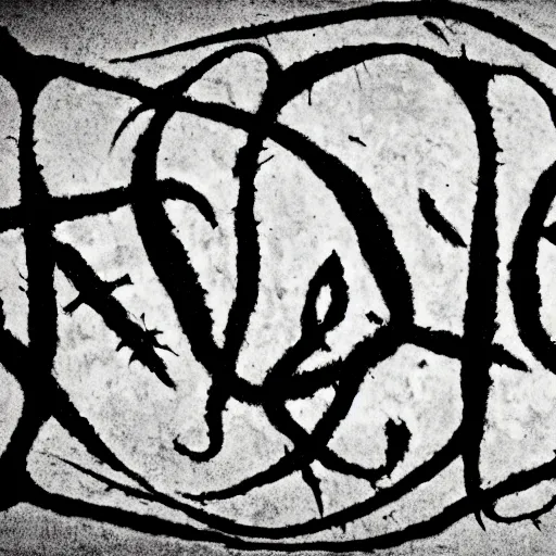 Prompt: black metal band font, unreadable, looks like varicose veins, symmetrical, illegible