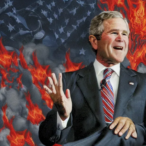 Prompt: george w bush in hell