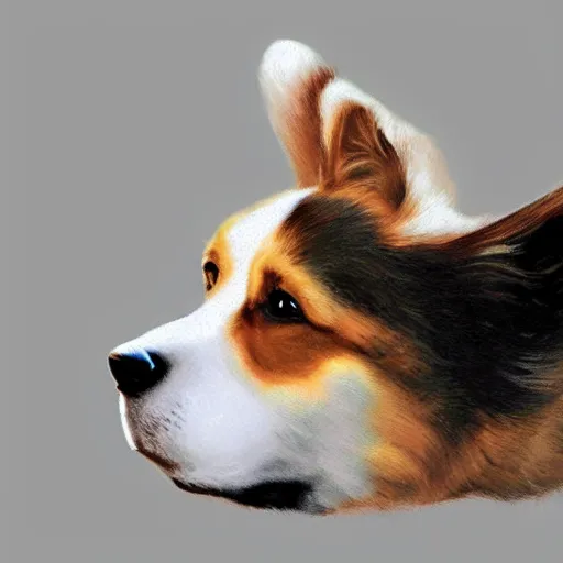 Image similar to corgi riding a sandra bullock concept art, ultra realistic, digital art, rich deep colors, smooth shadows, high resolution, cinematic