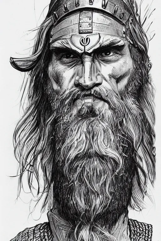 viking face drawings