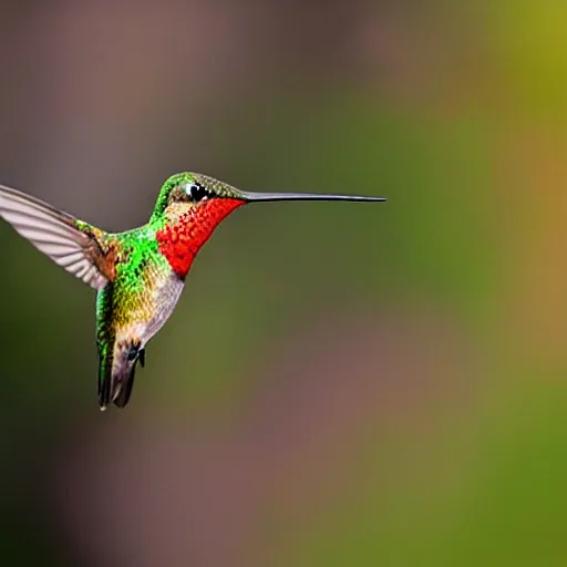 Prompt: photograph of a hummingbird made out of fire