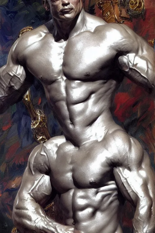 Image similar to muscular viktor orban, highly detailed painting by gaston bussiere, craig mullins, j. c. leyendecker 8 k