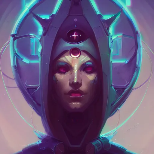 Prompt: a portrait of a cybernetic illuminati occultist, cyberpunk concept art by pete mohrbacher and wlop and artgerm and josan gonzales, digital art, highly detailed, intricate, sci-fi, sharp focus, Trending on Artstation HQ, deviantart, unreal engine 5, 4K UHD image