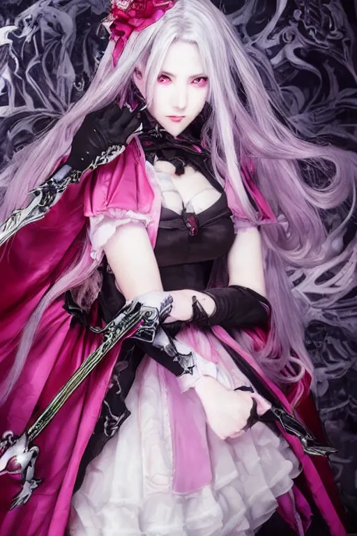 Image similar to tonemapped shalltear bloodfallen by akihiko yoshida and ayami kojima