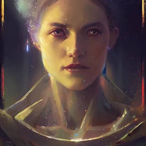 Prompt: a beautiful portrait of a space queen by greg rutkowski and annie louisa swynnerton trending on artstation