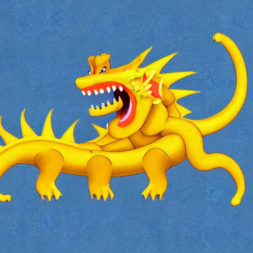 Image similar to cheese dragon, digital art