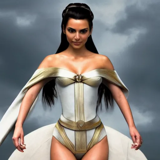 Image similar to victoria justice with kim kardashian body as princess padme in star wars episode 3, 8 k resolution, cinematic lighting, anatomically correct