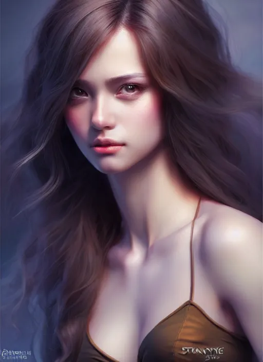 Image similar to a gorgeous female with long ashy hair in the style of stefan kostic, realistic, full body shot, wide angle, sharp focus, 8 k high definition, insanely detailed, intricate, elegant, art by stanley lau and artgerm, floating embers