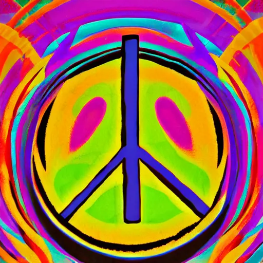 Image similar to abstract 6 0 s style psychedelic art peace and love