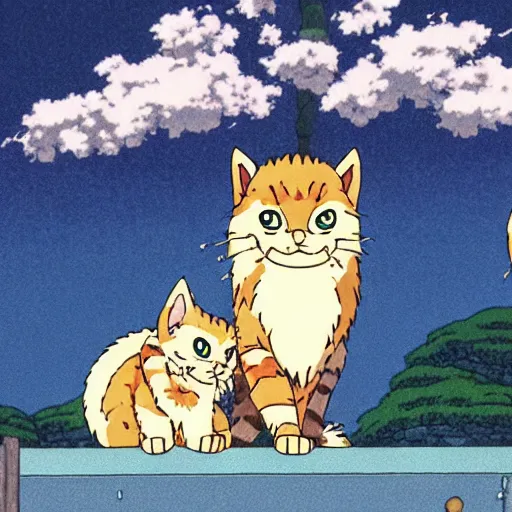 Prompt: King Among Kittens by Studio Ghibli