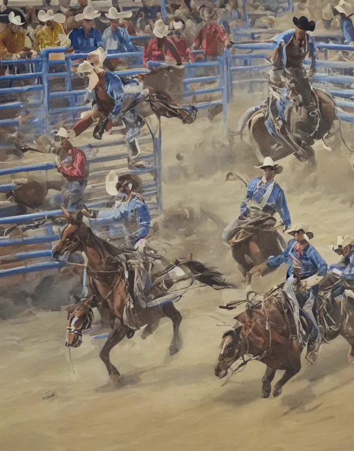 Image similar to painting of rodeo events