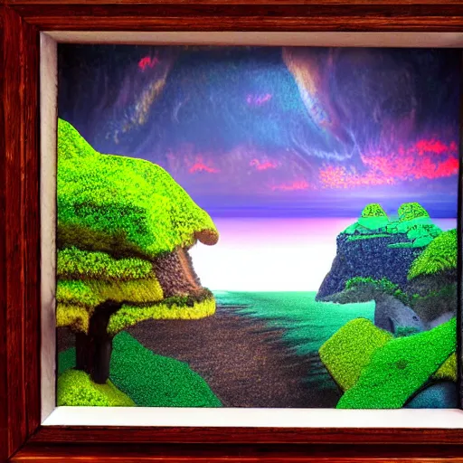 Image similar to a landscape in a 4 dimensional world