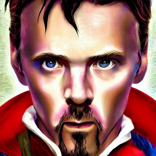 Image similar to shaggy as doctor strange, artstation hall of fame gallery, editors choice, #1 digital painting of all time, most beautiful image ever created, emotionally evocative, greatest art ever made, lifetime achievement magnum opus masterpiece, the most amazing breathtaking image with the deepest message ever painted, a thing of beauty beyond imagination or words