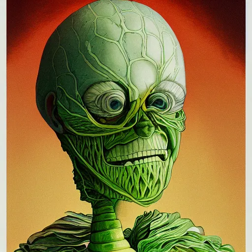 Prompt: the anatomy of a head of lettuce, jojo's bizarre adventure, an ultrafine detailed painting by james jean, studio ghibli, behance contest winner, vanitas, angular, altermodern
