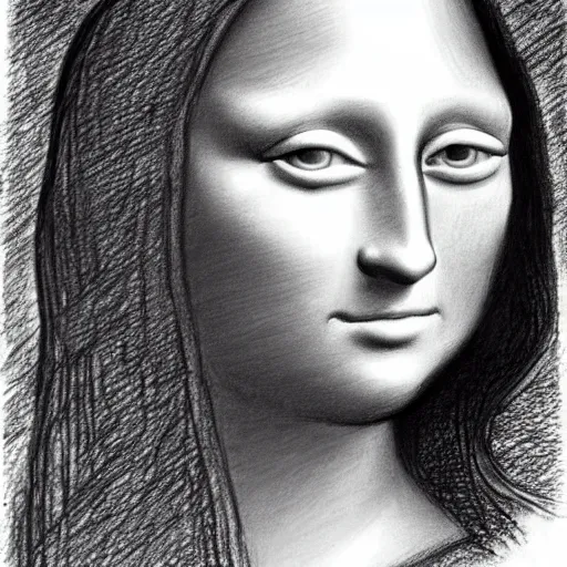 Image similar to mona lisa pencil drawing