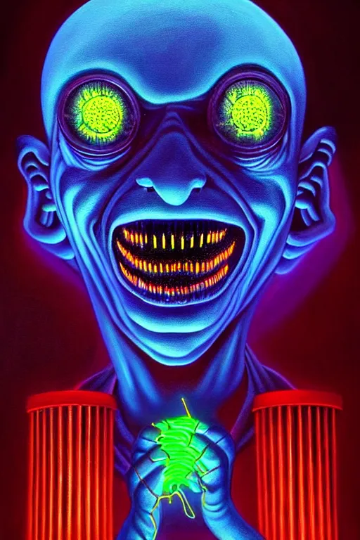 Image similar to a hyperrealistic painting of an electricity creature specter high voltage horror, glowing in the mansions lobby, cinematic horror by chris cunningham, lisa frank, richard corben, highly detailed, vivid color,