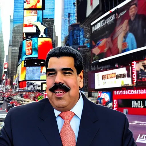 Prompt: Nicolas Maduro in Times Square